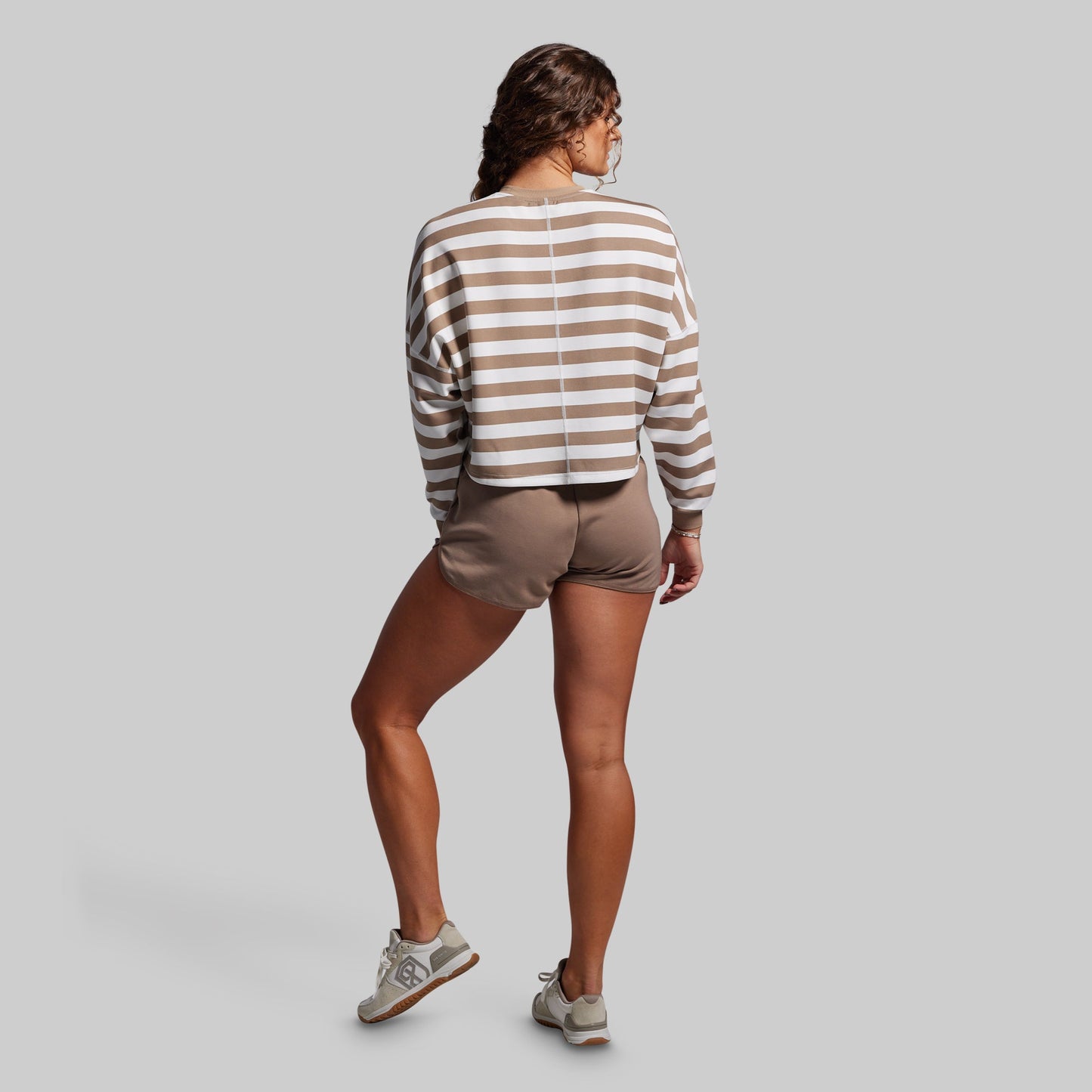 Lounge Lux Cropped Pullover (Java Stripe)