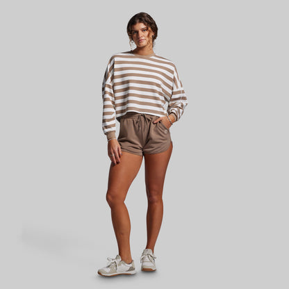 Lounge Lux Cropped Pullover (Java Stripe)