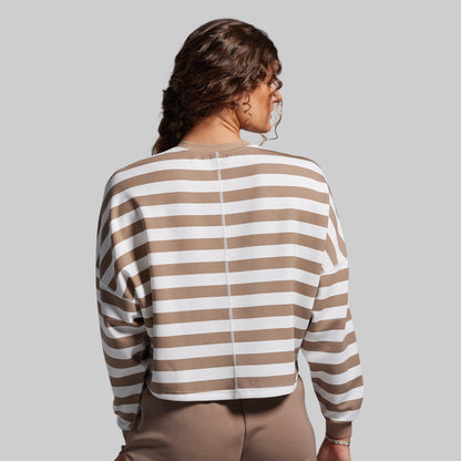 Lounge Lux Cropped Pullover (Java Stripe)