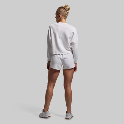 Lounge Lux Cropped Pullover (White)