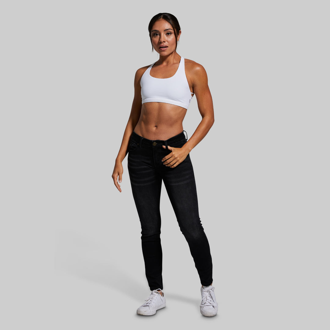 Black Stretchy Jeans | Black Mid-Rise Skinny Jeans – Born