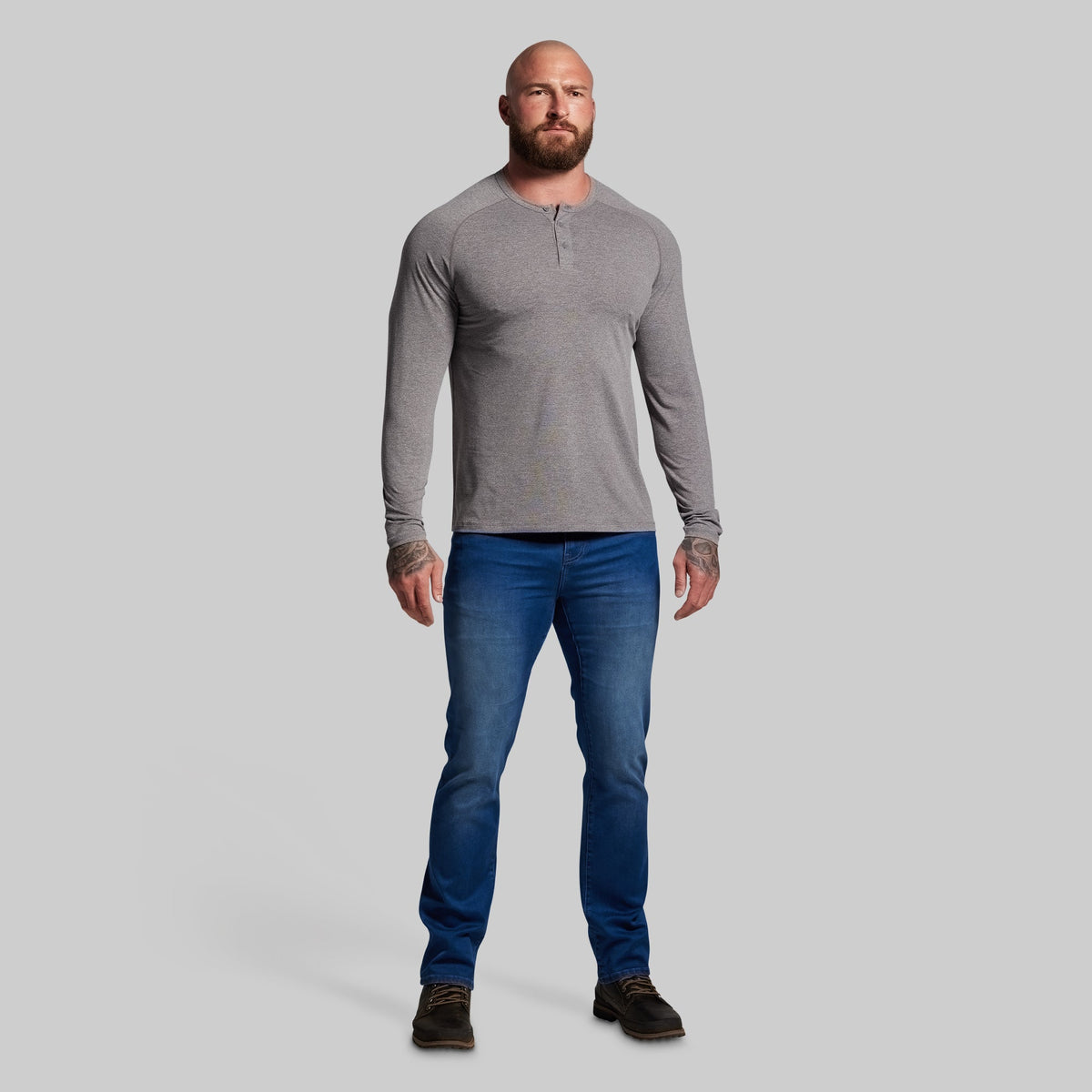 BP Premium Basic Henley (Heather Grey)