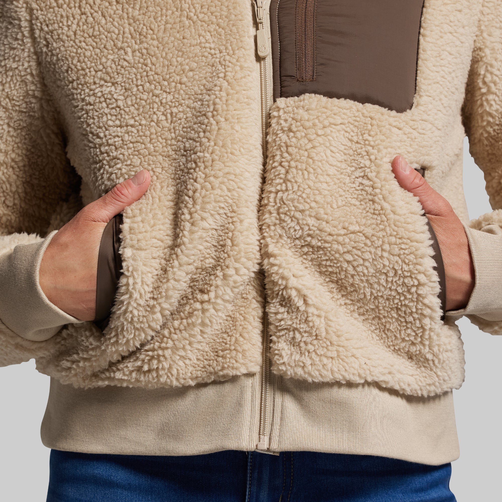 Women's All Season Sherpa Full Zip (Oatmeal) – Born Primitive EU