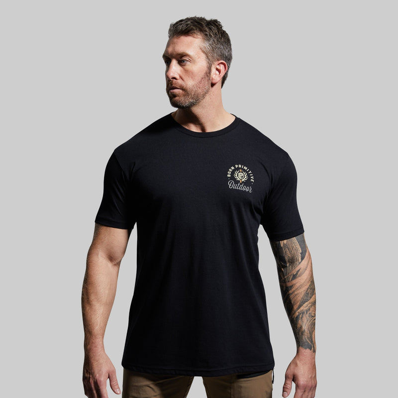 Outdoor Mule Deer Badge Tee (Black)