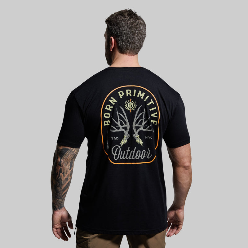 Outdoor Mule Deer Badge Tee (Black)