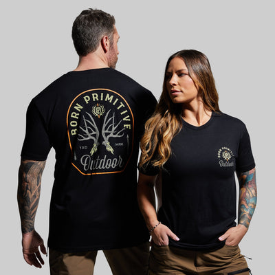 Outdoor Mule Deer Badge Tee (Black)