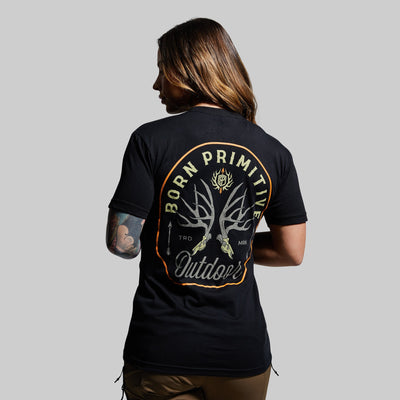 Outdoor Mule Deer Badge Tee (Black)