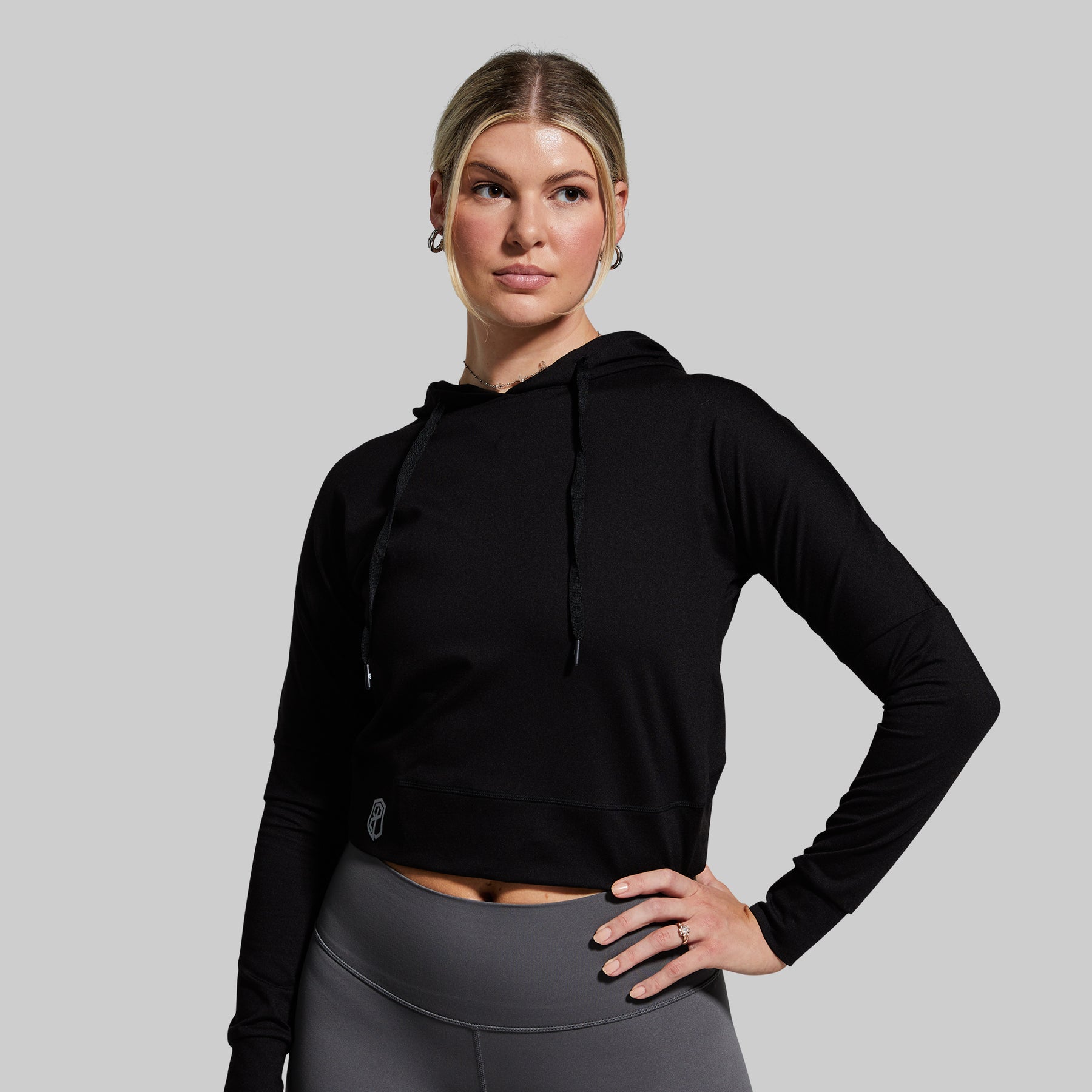 Criss cross neck outlet hoodie