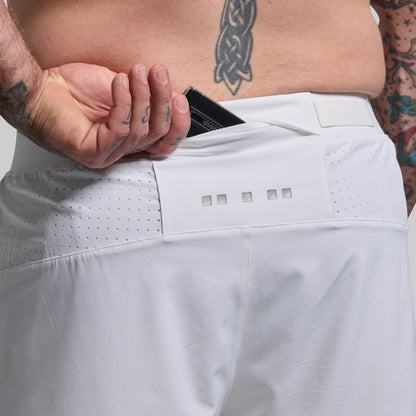Men's Endurance Short w/ Compression (White)