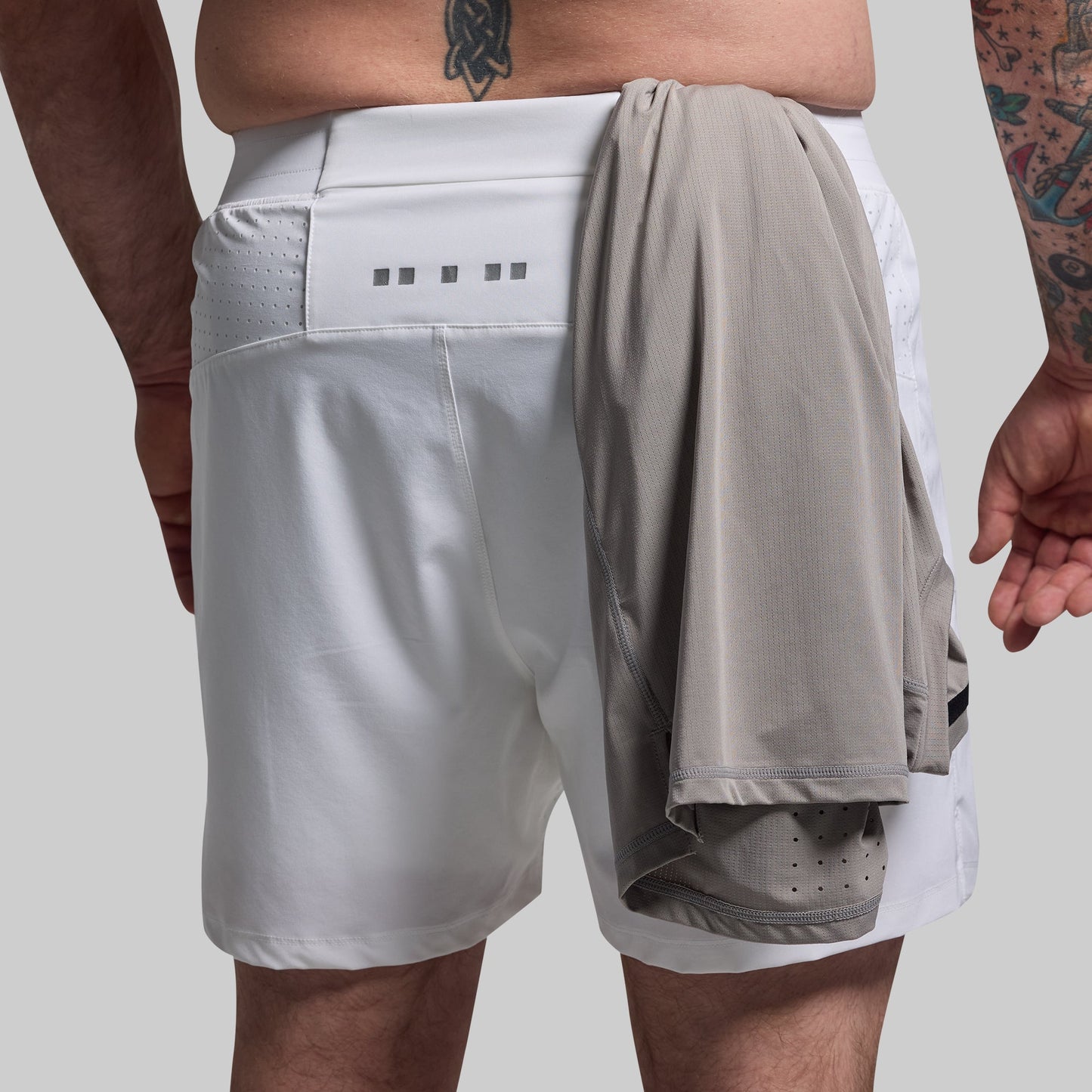 Men's Endurance Short w/ Compression (White)