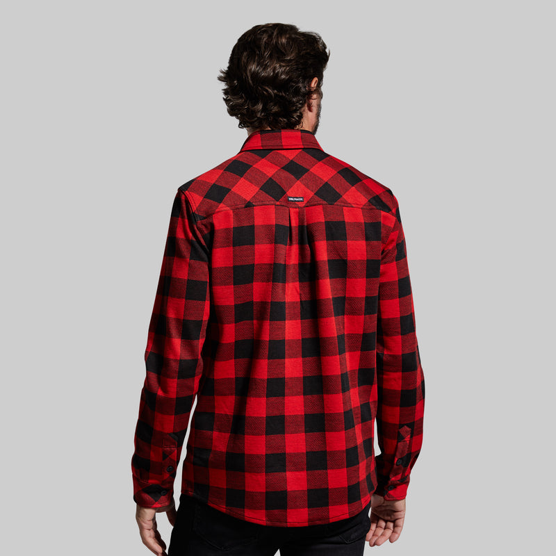 Woodsman Stretchy Flannel (Black/Red)