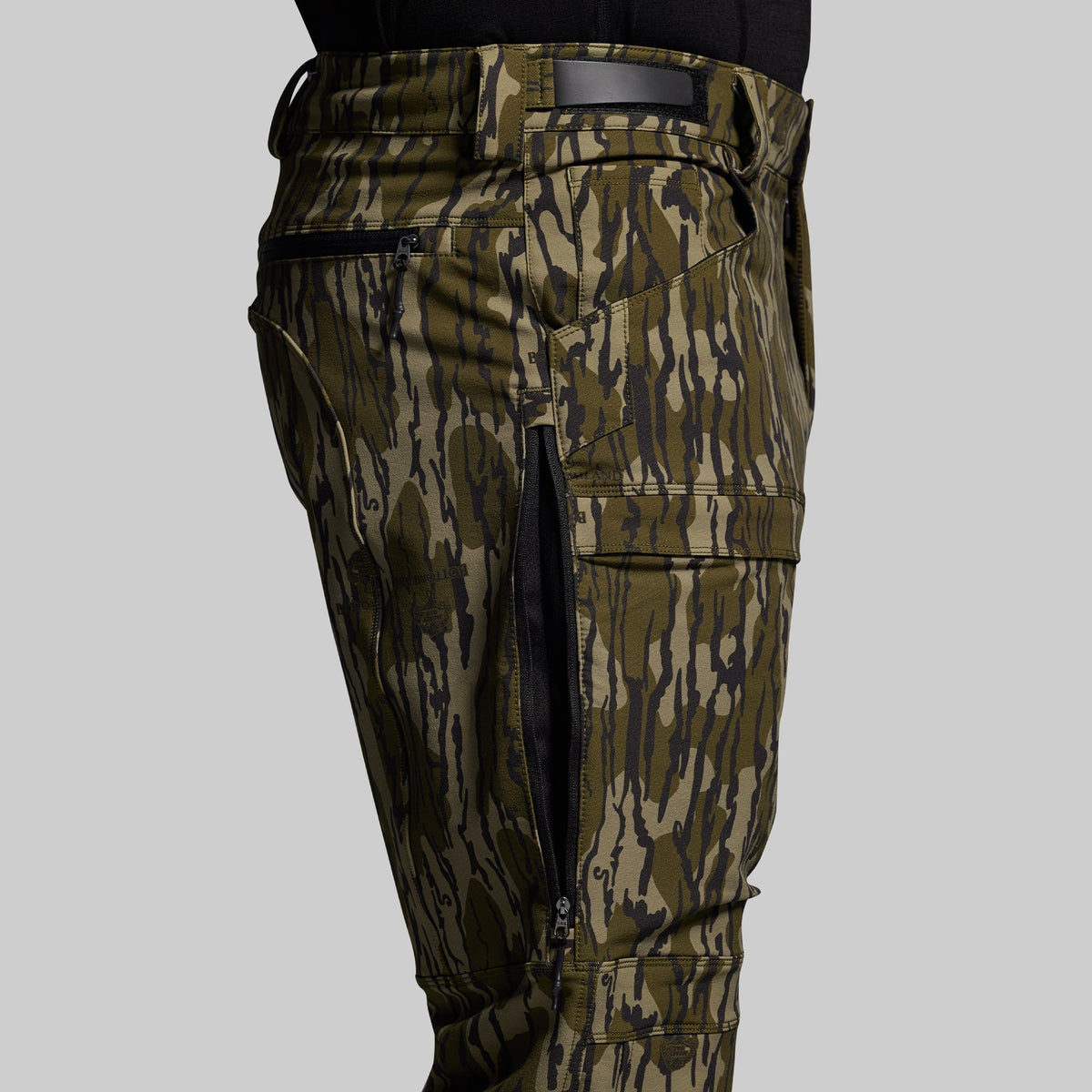 Camouflage pants on a gray background
