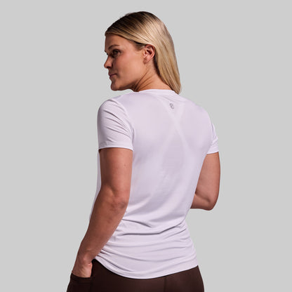 Maternity Athleisure Short Sleeve V-Neck (White)