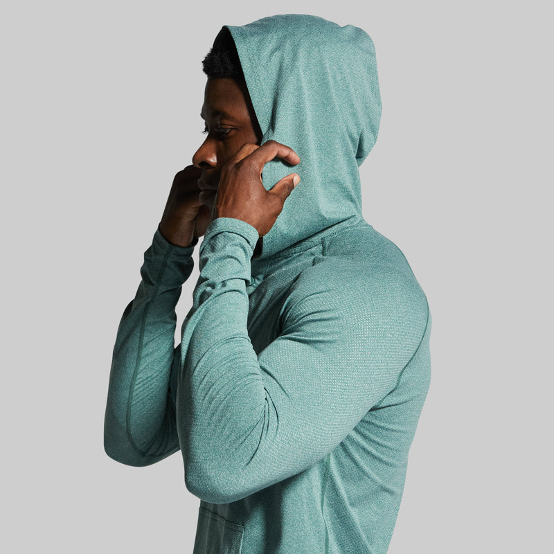 Heritage Henley Hoodie (Dark Emerald)