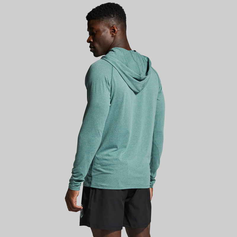 Heritage Henley Hoodie (Dark Emerald)