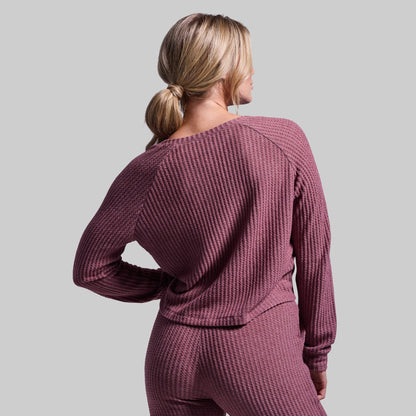 R and R Waffle Long Sleeve (Marsala)