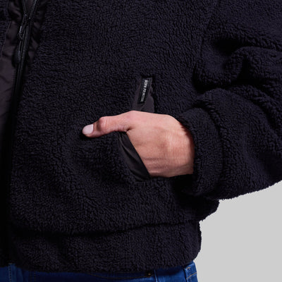 Women's Cropped Fleece Jacket (Black)