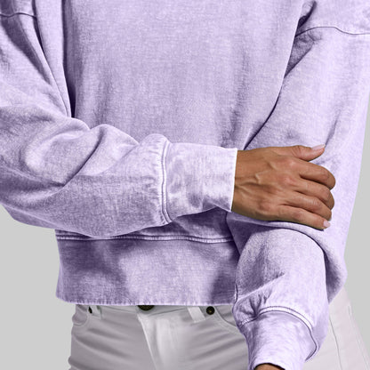 Good Karma Cropped Sweatshirt (Washed Orchid)