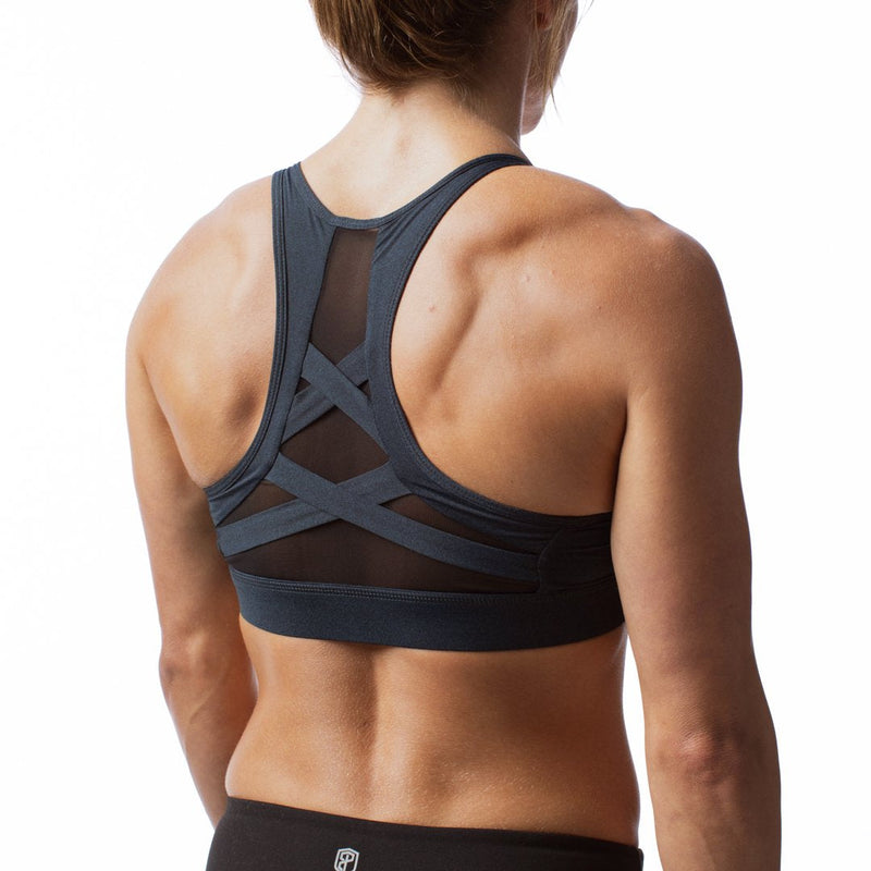 Strong Laced Sports Bra (Heather Navy)