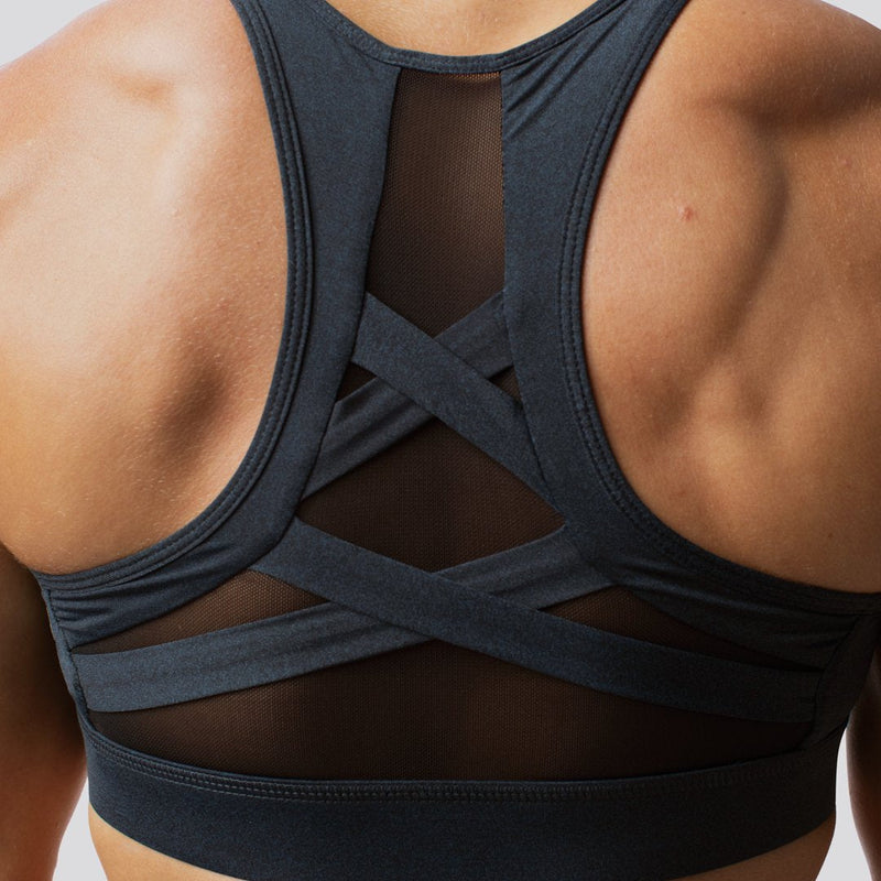 Strong Laced Sports Bra (Heather Navy)
