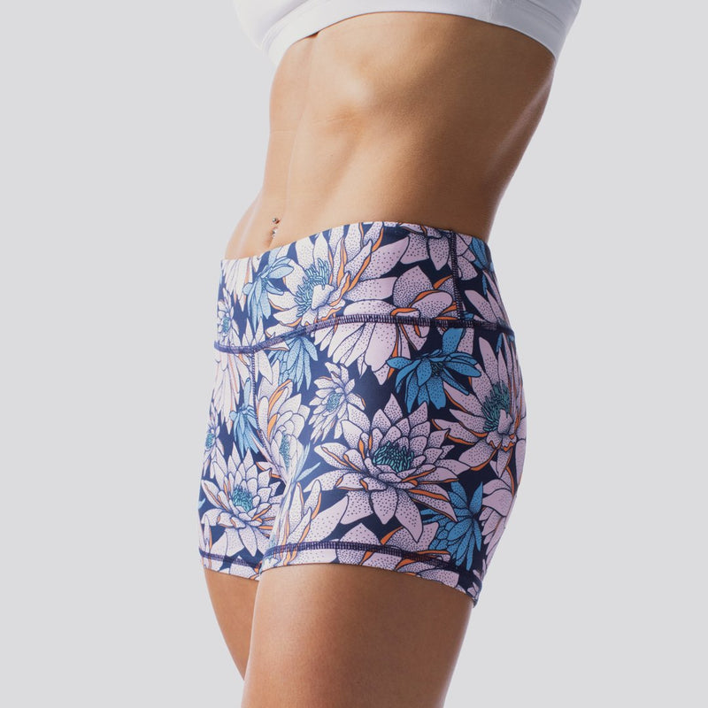 Double Take Booty Short (Water Lillies Navy)