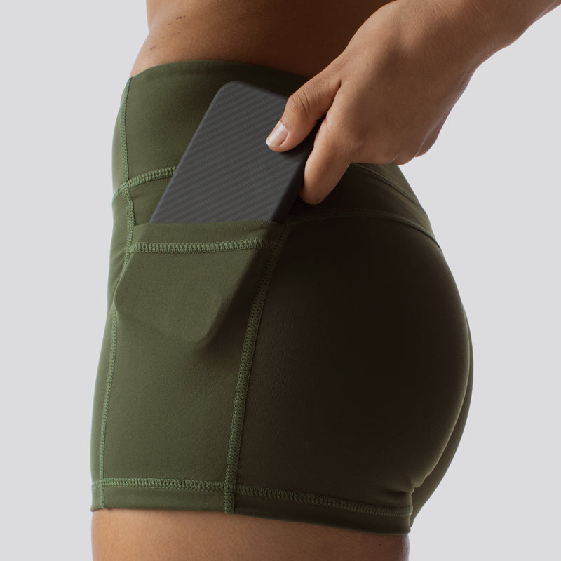Rise & Grind Booty Short (Tactical Green)