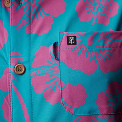 Voyager Button Up (Bayfront Hibiscus)