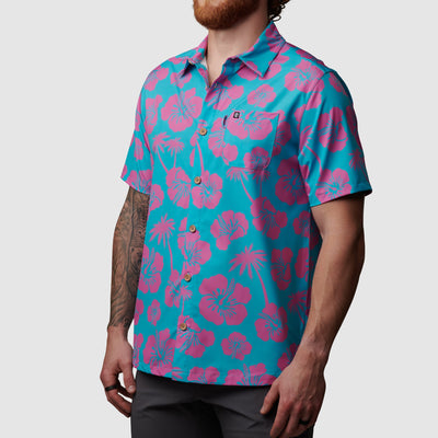 Voyager Button Up (Bayfront Hibiscus)