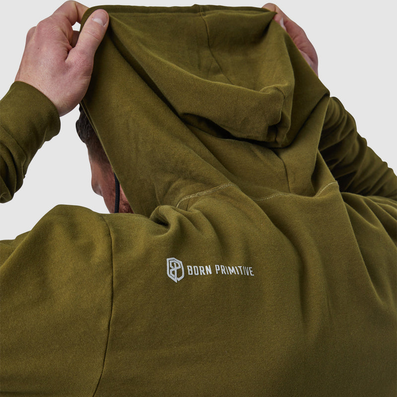 Zip Up Unmatched Unisex Hoodie (Tactical Green)