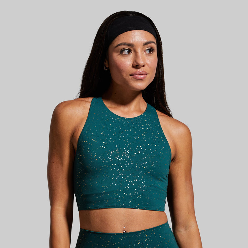 Synergy Cropped Sports Bra (Pine Gold)