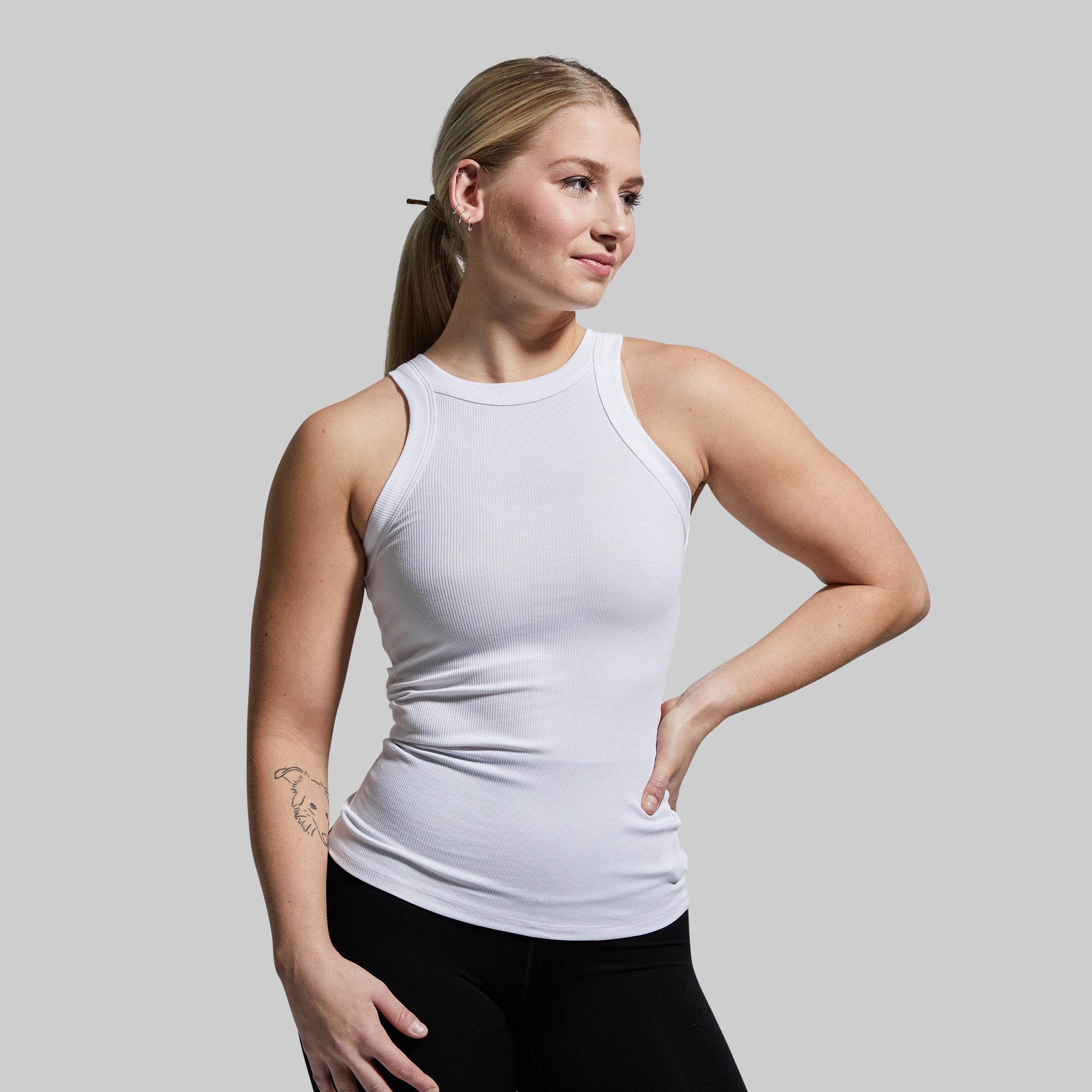 Day to Day Ribbed Tank (White) – Born Primitive EU
