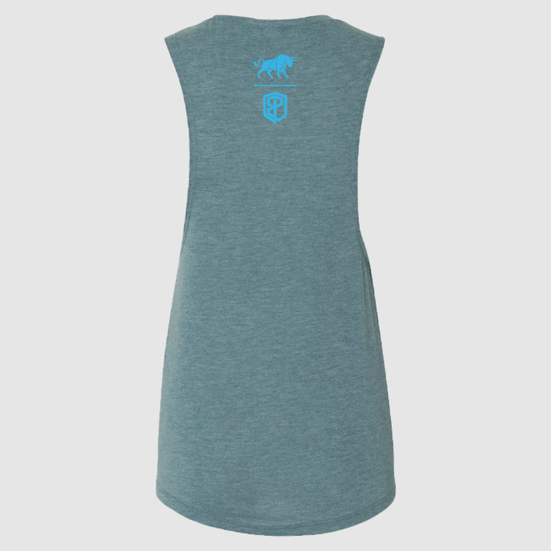 Sol y Kilos Flowy Scoop Muscle Tank (MAD-Deep Heather Teal)